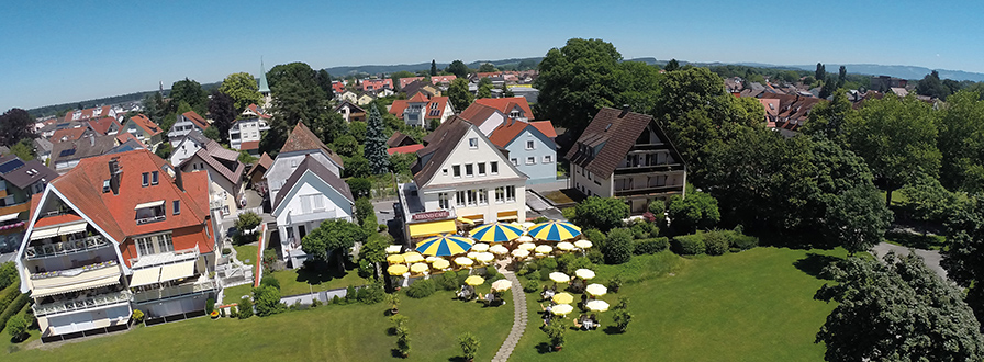 Strandcafe Langenargen Hotel Cafe Außen Vogelperspektive